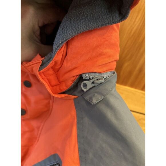 Hawke & Co Sports Boy Youth Size 14 16 Orange Gray Winter Coat Pockets Lined - Picture 9 of 16